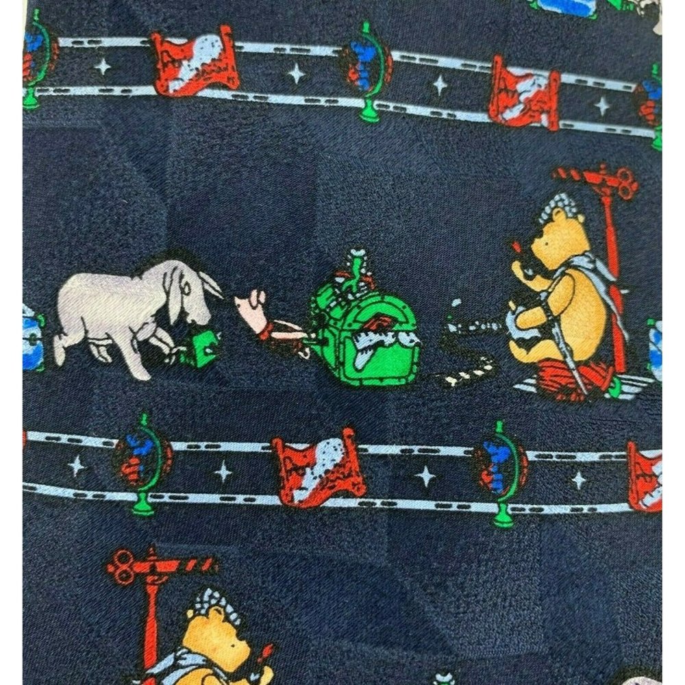 Classic Pooh, Men's Novelty Necktie: Winnie The Pooh Bear, Piglet, Eeyore. Silk.